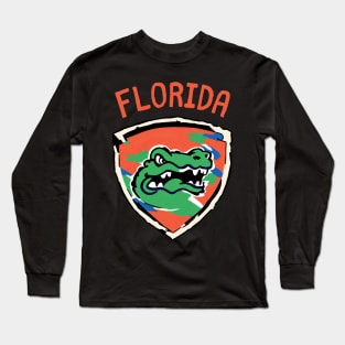 Beautiful Florida Football Alligator American Football Player Team Long Sleeve T-Shirt